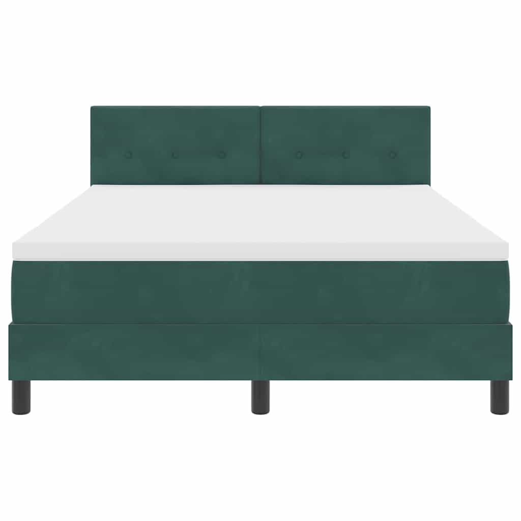 Letto a molle con materasso Verde Scuro 160 x 200 cm Velluto | homemem39