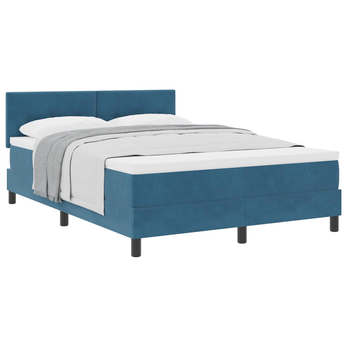Letto a molle con materasso Blu Scuro 160 x 200 cm Velluto | homemem39
