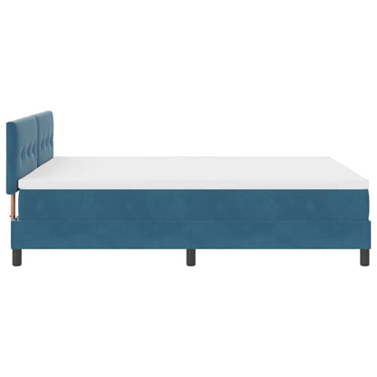 Letto a molle con materasso Blu Scuro 160 x 200 cm Velluto | homemem39