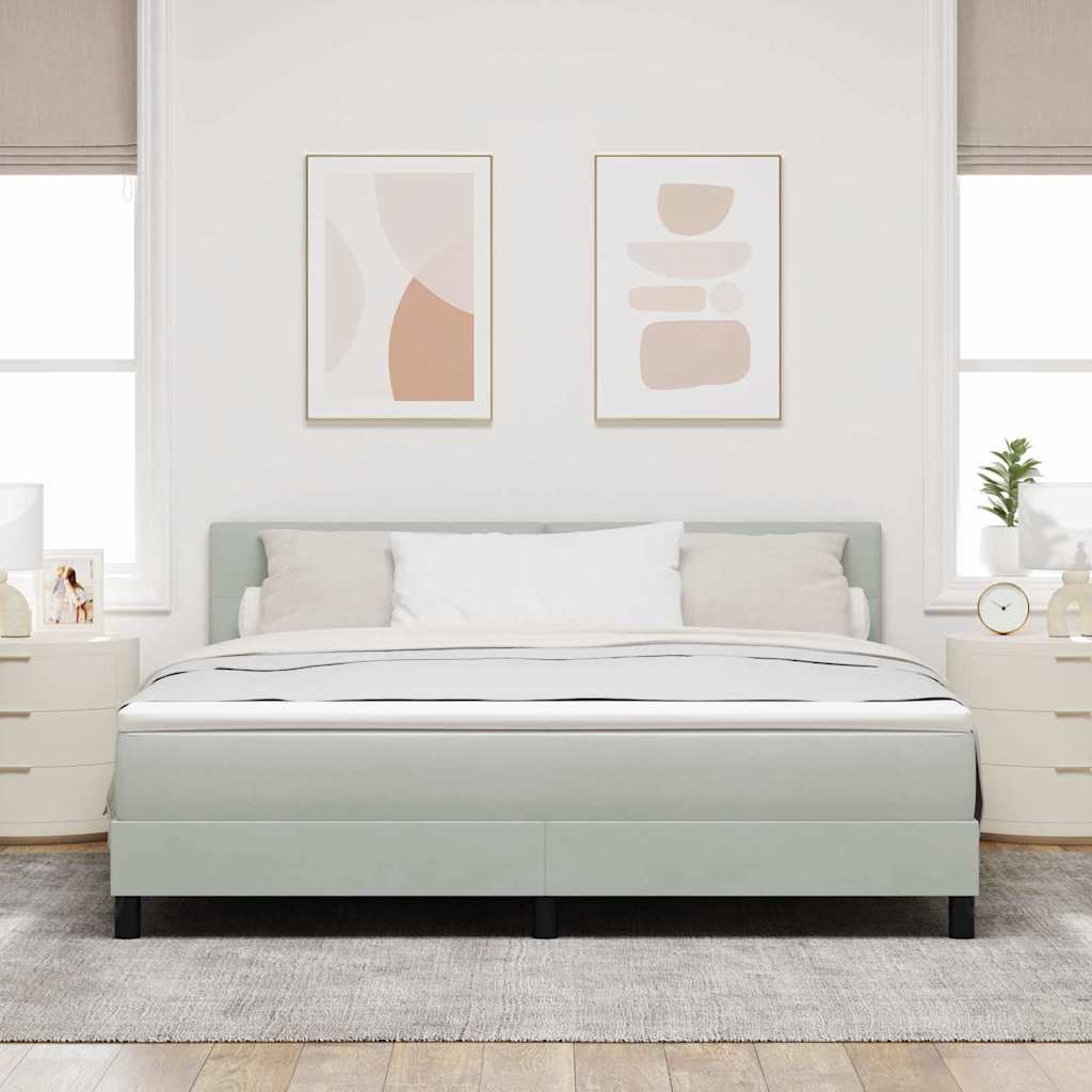Letto a molle con materasso Grigio chiaro 180 x 200 cm Velluto | homemem39