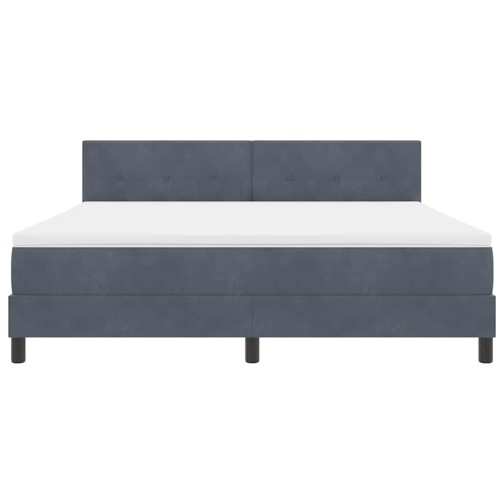 Letto a molle con materasso Grigio scuro 180 x 200 cm Velluto | homemem39
