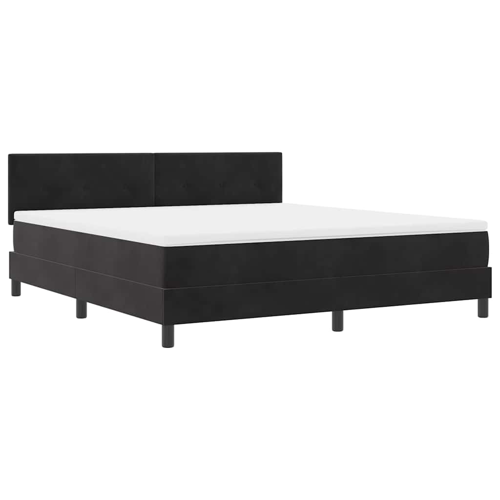 Letto a molle con materasso Nero 180 x 200 cm Velluto | homemem39