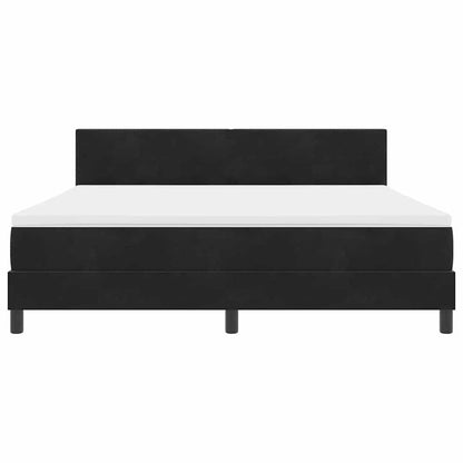 Letto a molle con materasso Nero 180 x 200 cm Velluto | homemem39