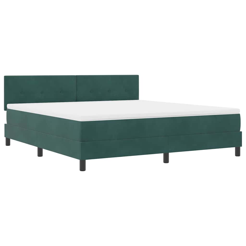 Letto a molle con materasso Verde Scuro 180 x 200 cm Velluto | homemem39