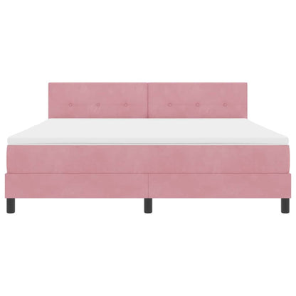 Letto a molle con materasso Rosa 180 x 200 cm Velluto | homemem39