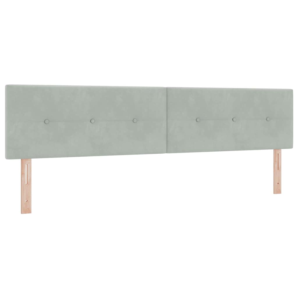 Letto a molle con materasso Grigio chiaro 200 x 200 cm Velluto | homemem39