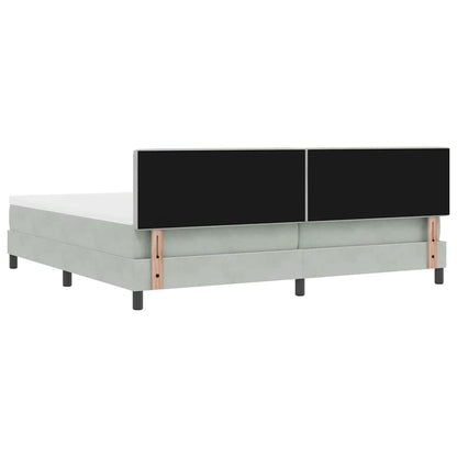 Letto a molle con materasso Grigio chiaro 200 x 200 cm Velluto | homemem39
