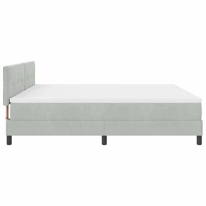 Letto a molle con materasso Grigio chiaro 200 x 200 cm Velluto | homemem39