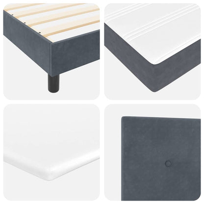 Letto a molle con materasso Grigio scuro 200 x 200 cm Velluto | homemem39