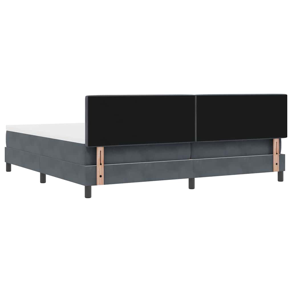 Letto a molle con materasso Grigio scuro 200 x 200 cm Velluto | homemem39