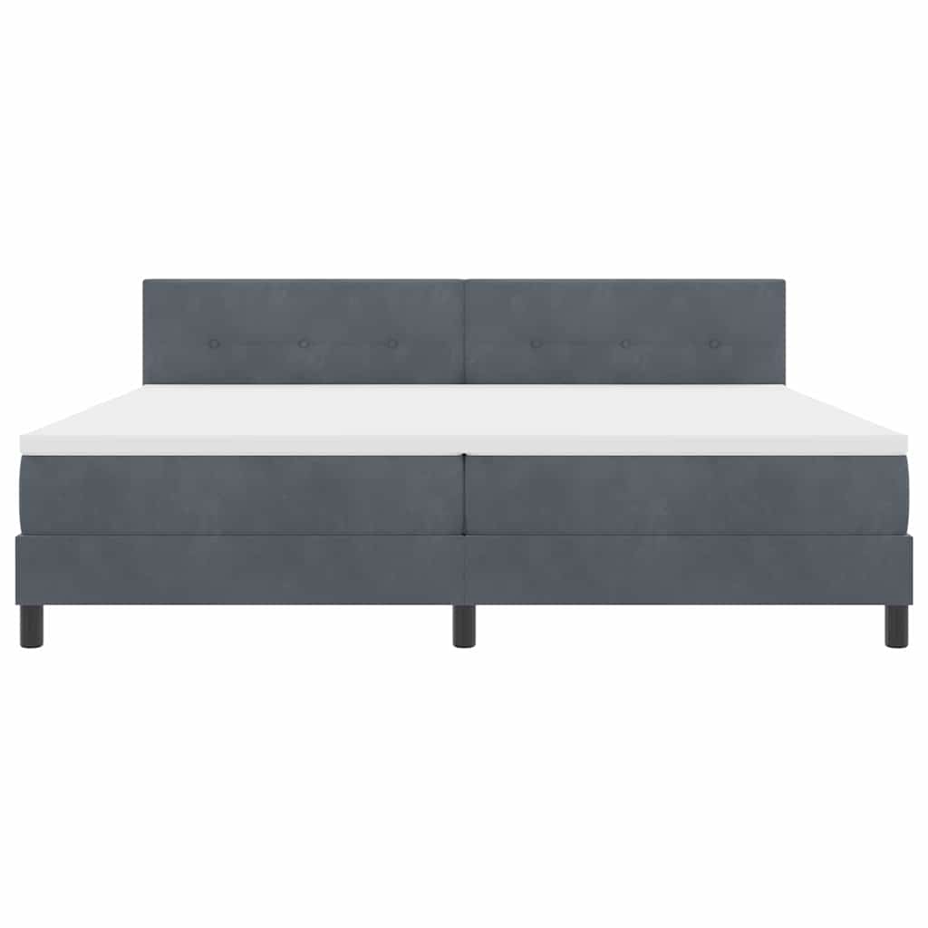 Letto a molle con materasso Grigio scuro 200 x 200 cm Velluto | homemem39
