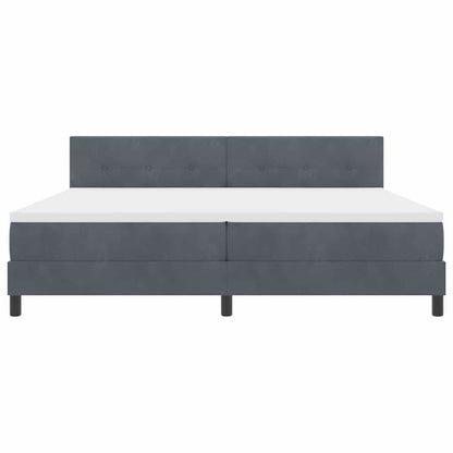 Letto a molle con materasso Grigio scuro 200 x 200 cm Velluto | homemem39