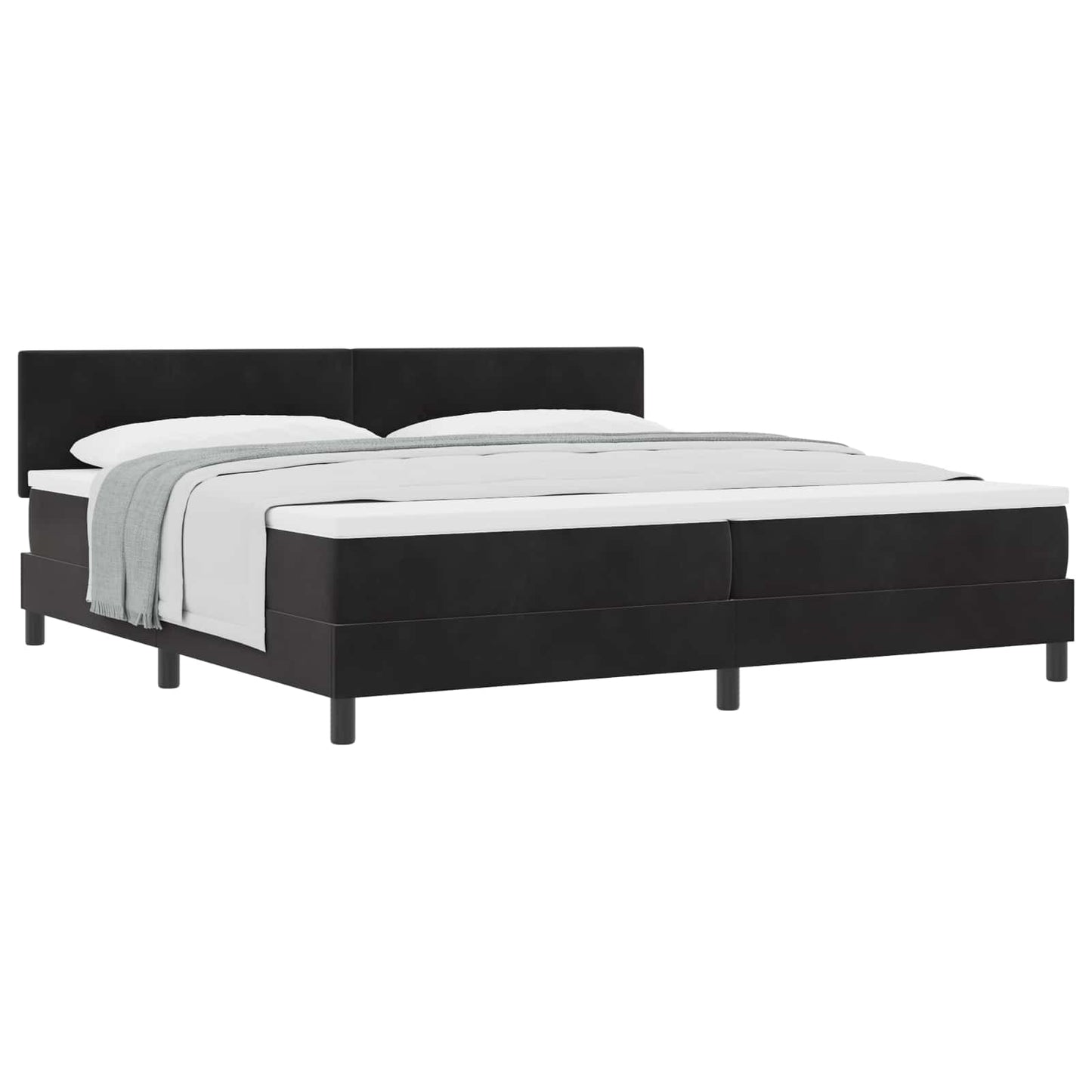 Letto a molle con materasso Nero 200 x 200 cm Velluto