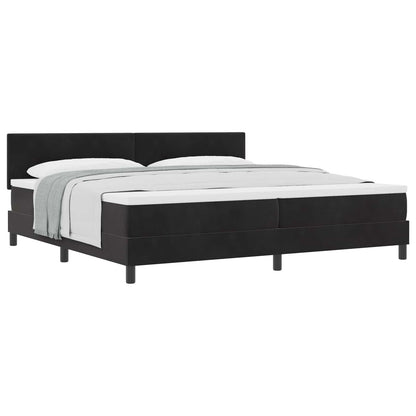 Letto a molle con materasso Nero 200 x 200 cm Velluto