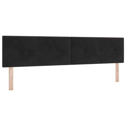 Letto a molle con materasso Nero 200 x 200 cm Velluto | homemem39