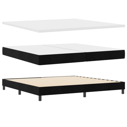 Letto a molle con materasso Nero 200 x 200 cm Velluto