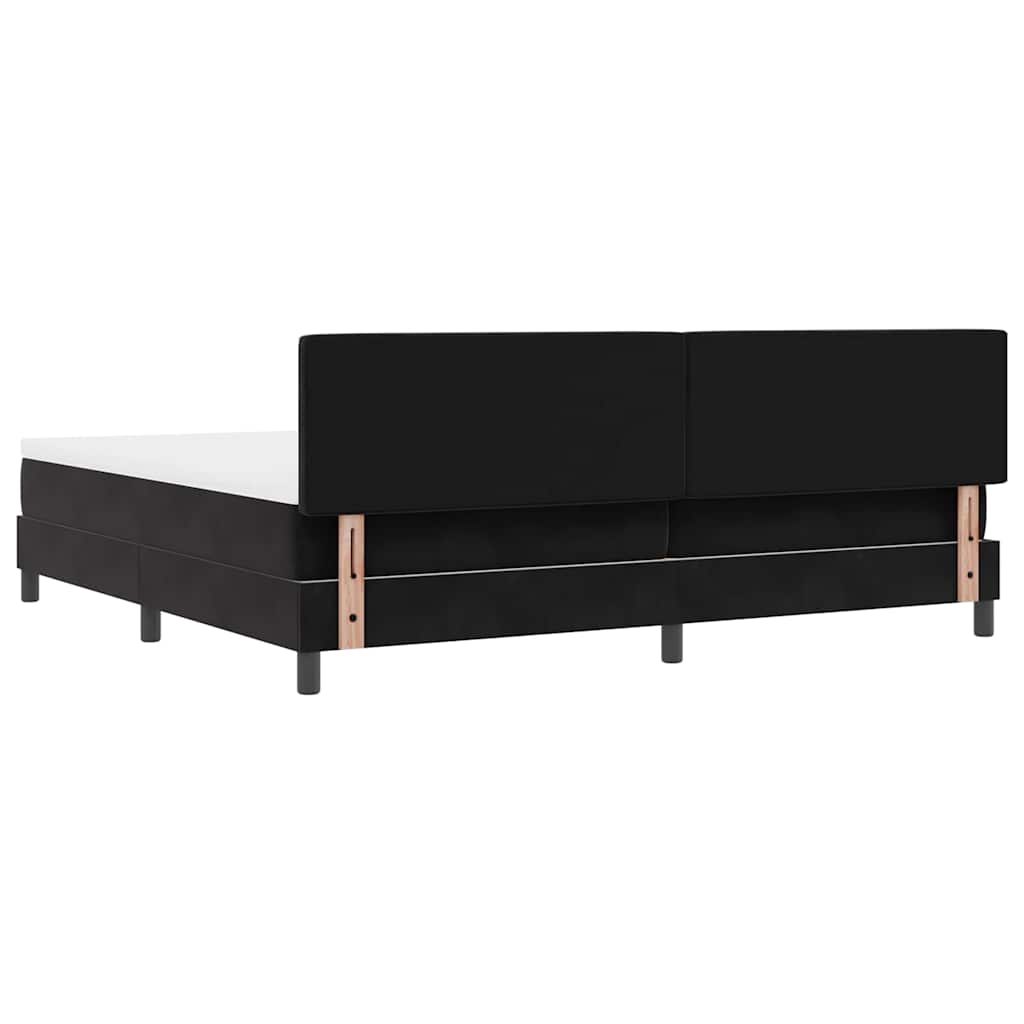 Letto a molle con materasso Nero 200 x 200 cm Velluto | homemem39