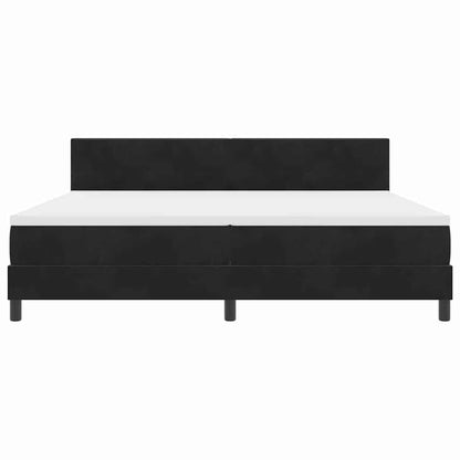 Letto a molle con materasso Nero 200 x 200 cm Velluto | homemem39