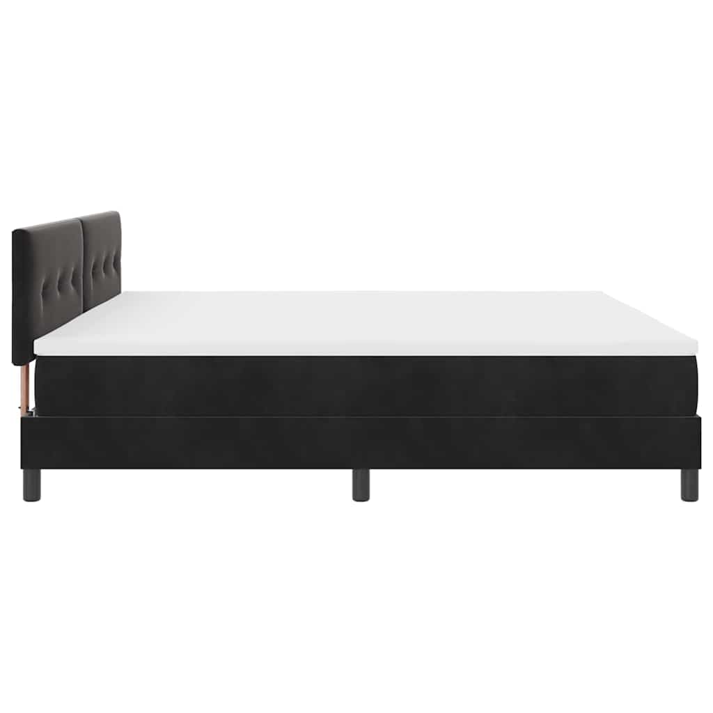Letto a molle con materasso Nero 200 x 200 cm Velluto | homemem39