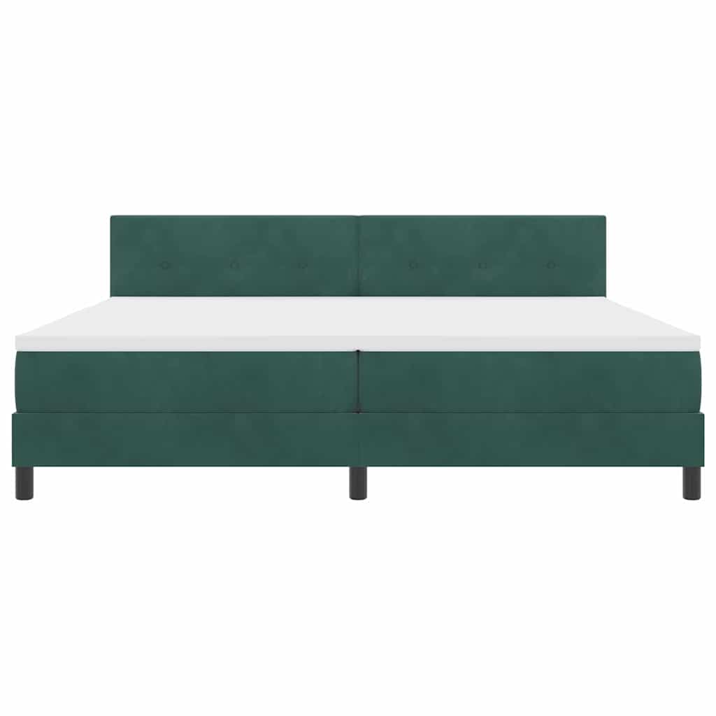 Letto a molle con materasso Verde Scuro 200 x 200 cm Velluto | homemem39