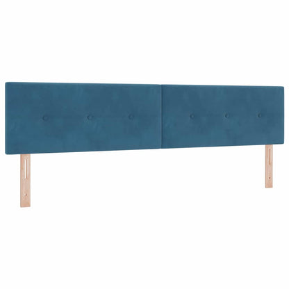 Letto a molle con materasso Blu Scuro 200 x 200 cm Velluto