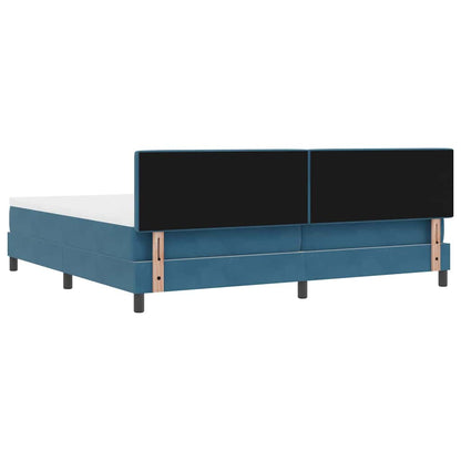 Letto a molle con materasso Blu Scuro 200 x 200 cm Velluto