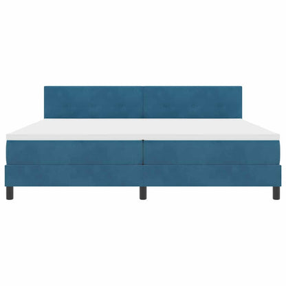 Letto a molle con materasso Blu Scuro 200 x 200 cm Velluto