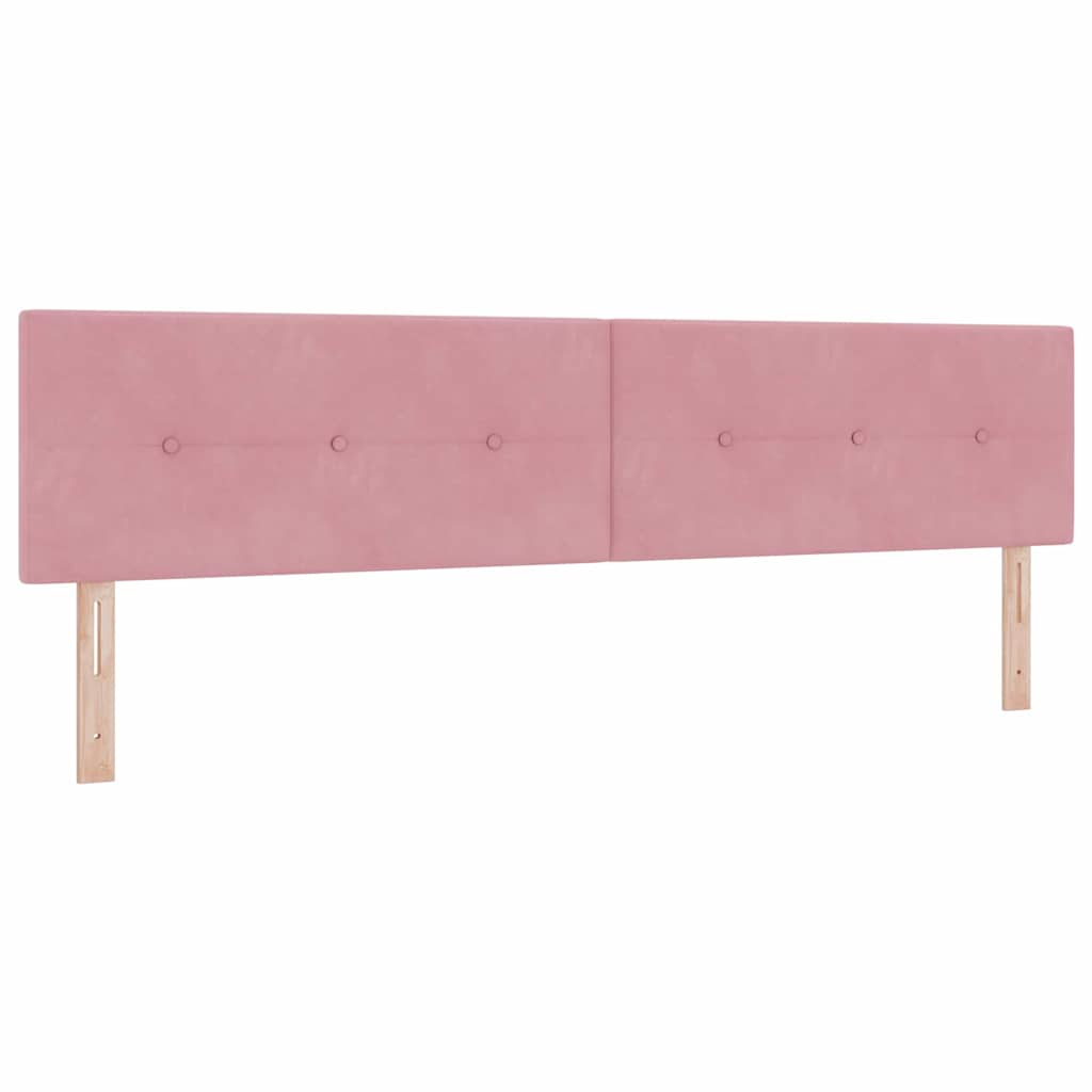 Letto a molle con materasso Rosa 200 x 200 cm Velluto