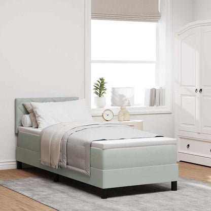 Letto a molle con materasso Grigio chiaro 80 x 200 cm Velluto