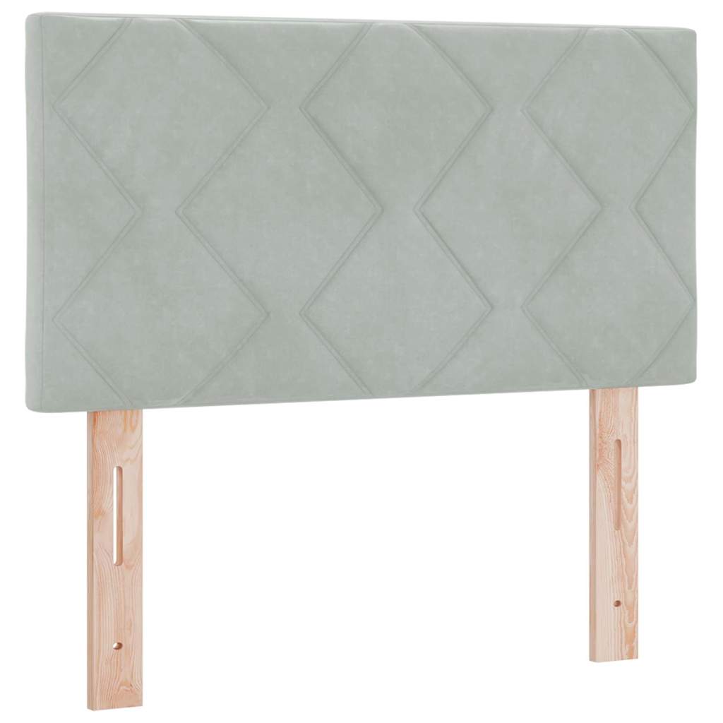 Letto a molle con materasso Grigio chiaro 80 x 200 cm Velluto