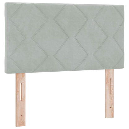 Letto a molle con materasso Grigio chiaro 80 x 200 cm Velluto