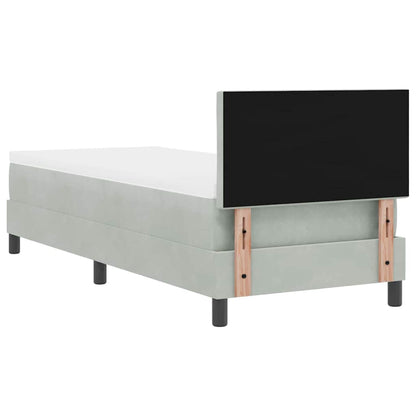 Letto a molle con materasso Grigio chiaro 80 x 200 cm Velluto