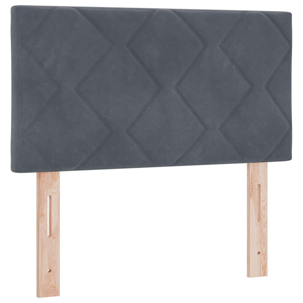 Letto a molle con materasso Grigio scuro 80 x 200 cm Velluto | homemem39