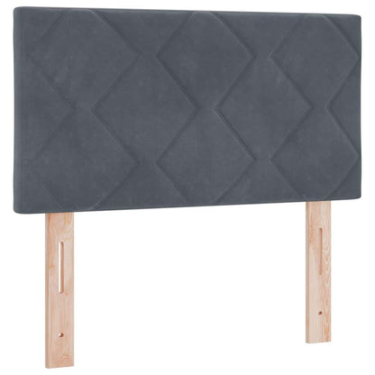 Letto a molle con materasso Grigio scuro 80 x 200 cm Velluto | homemem39