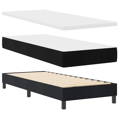 Letto a molle con materasso Nero 80 x 200 cm Velluto | homemem39