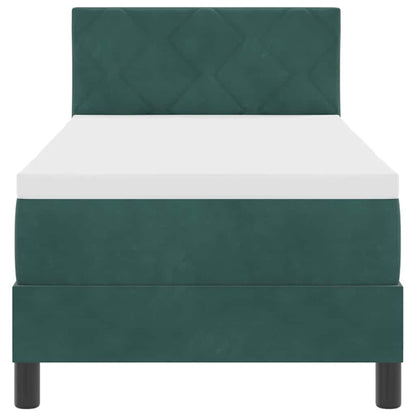 Letto a Molle con Materasso Verde Scuro 80 x 200 cm Tessuto
