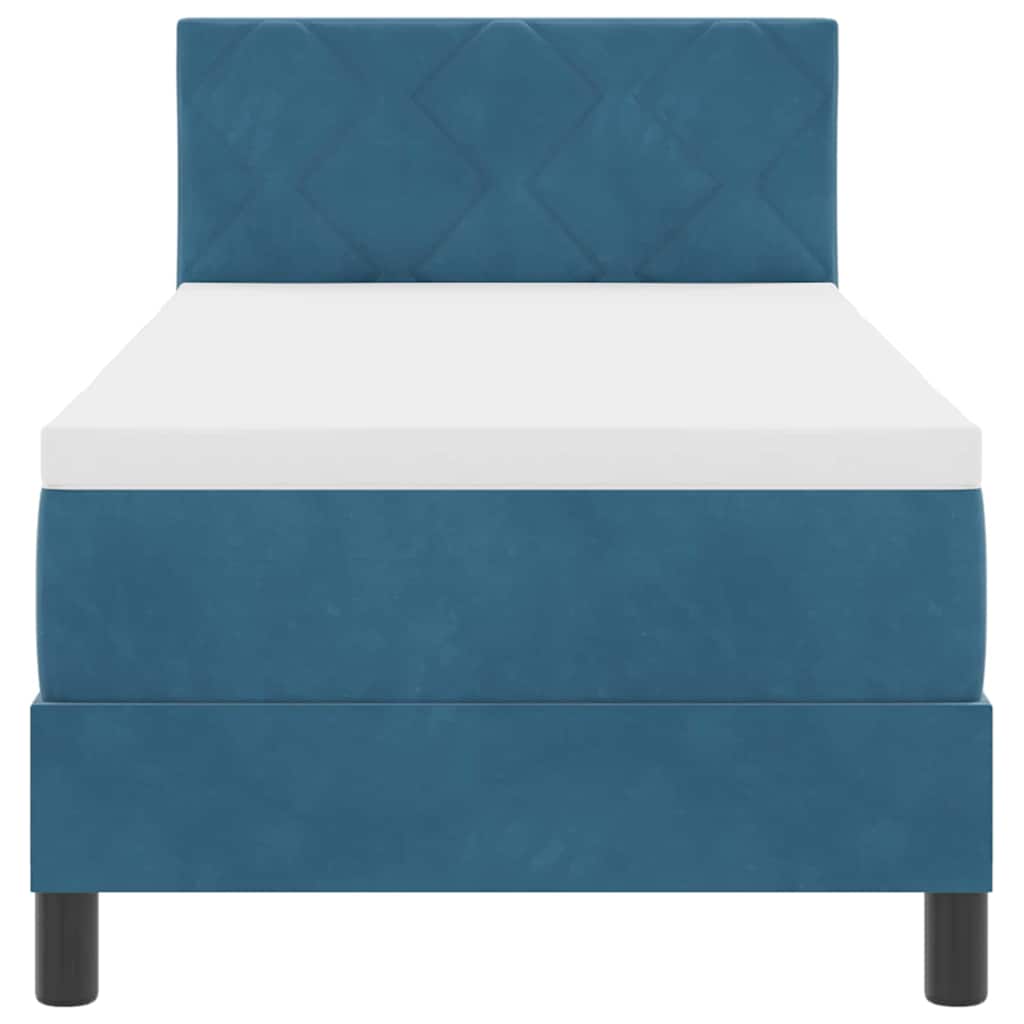 Letto a molle con testiera Blu Scuro 80 x 200 cm Velluto | homemem39