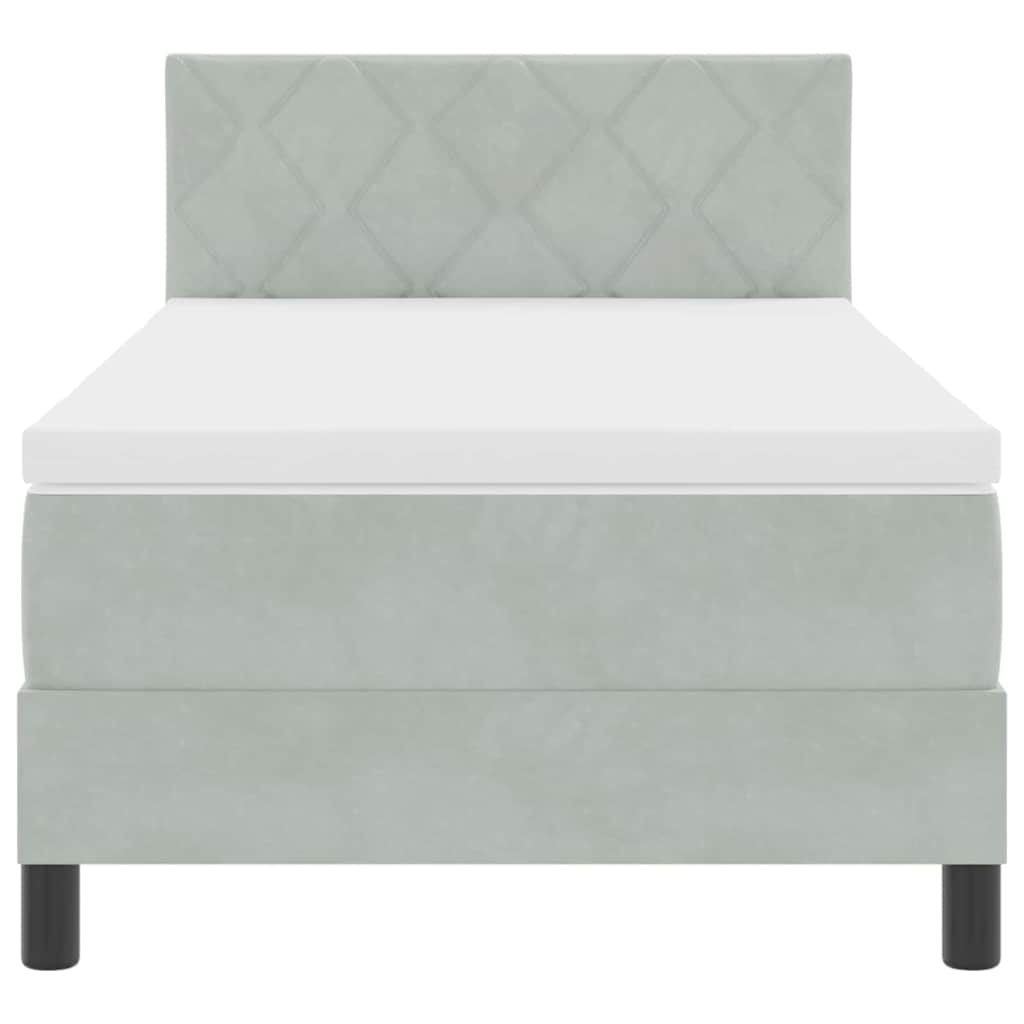 Letto a molle con testiera Grigio chiaro 90 x 190 cm Velluto | homemem39