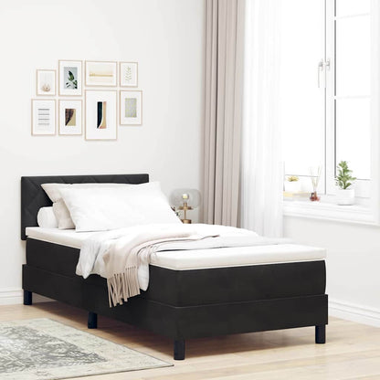 Letto a molle con testiera Nero 90 x 190 cm Velluto | homemem39