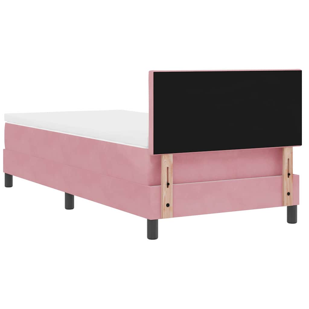 Letto a Molle con Materasso Rosa 90 x 190 cm Tessuto