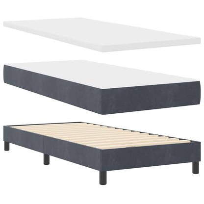 Letto a Molle con Materasso Grigio scuro 100 x 200 cm Tessuto
