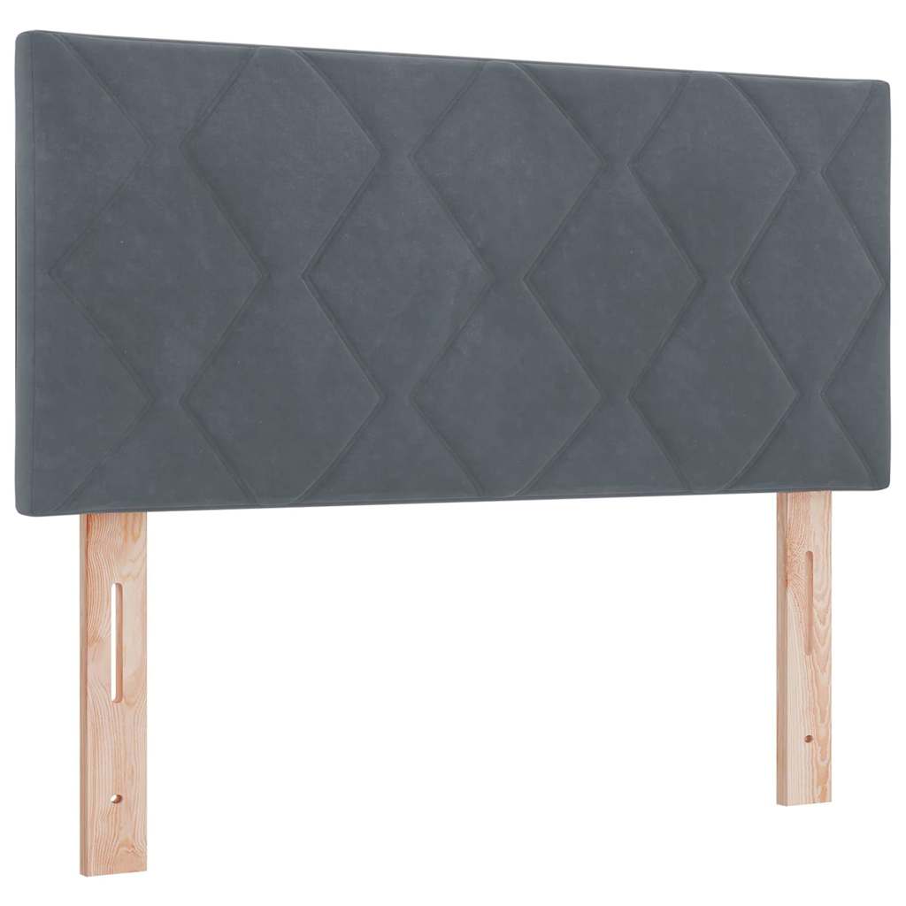 Letto a Molle con Materasso Grigio scuro 100 x 200 cm Tessuto