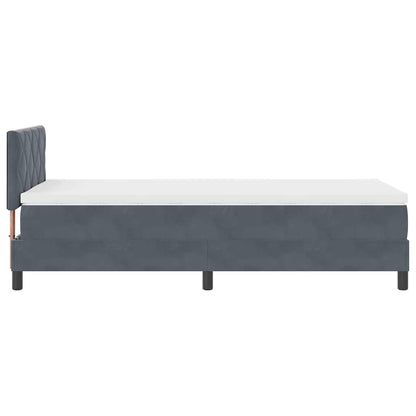 Letto a Molle con Materasso Grigio scuro 100 x 200 cm Tessuto