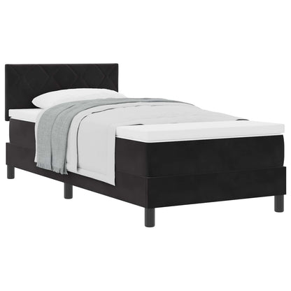 Letto a molle con testiera Nero 100 x 200 cm Velluto | homemem39