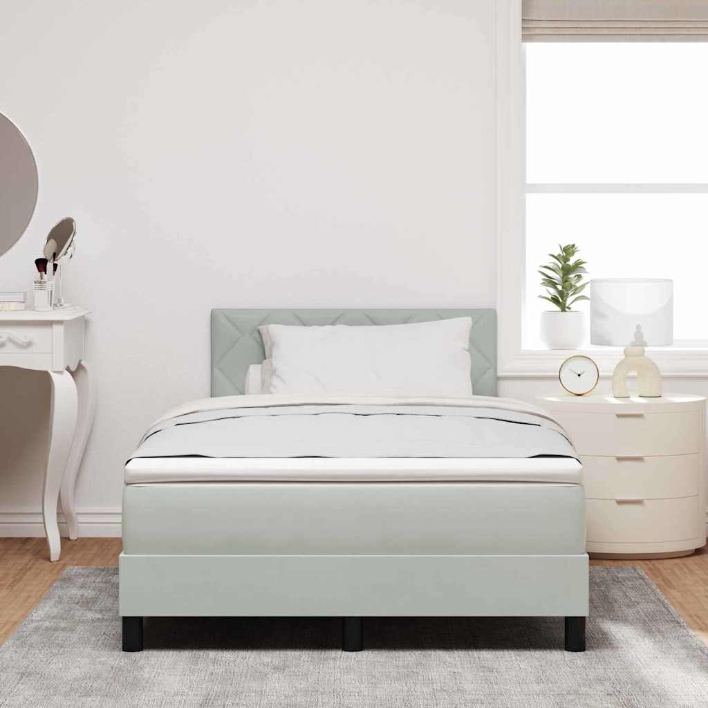 Letto a molle con testiera Grigio chiaro 120 x 190 cm Velluto | homemem39