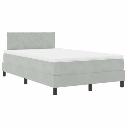 Letto a molle con testiera Grigio chiaro 120 x 190 cm Velluto | homemem39