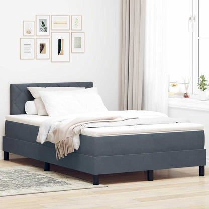 Letto a Molle con Materasso Grigio scuro 120 x 190 cm Tessuto