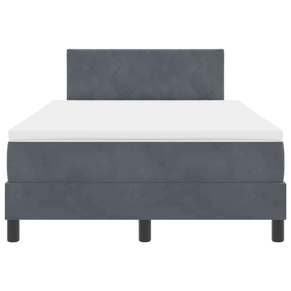 Letto a Molle con Materasso Grigio scuro 120 x 190 cm Tessuto