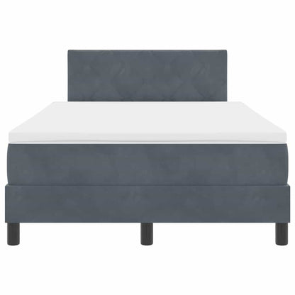 Letto a Molle con Materasso Grigio scuro 120 x 190 cm Tessuto