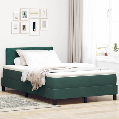 Letto a Molle con Materasso Verde Scuro 120 x 190 cm Tessuto - homemem39